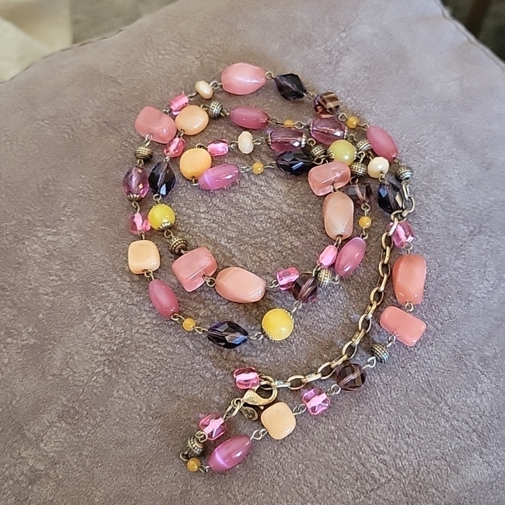 Premier DESIGNS Spring Fever Gemstone Beaded Long Necklace - Picture 2 of 9